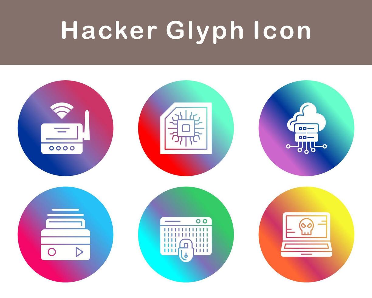 conjunto de iconos de vector de hacker