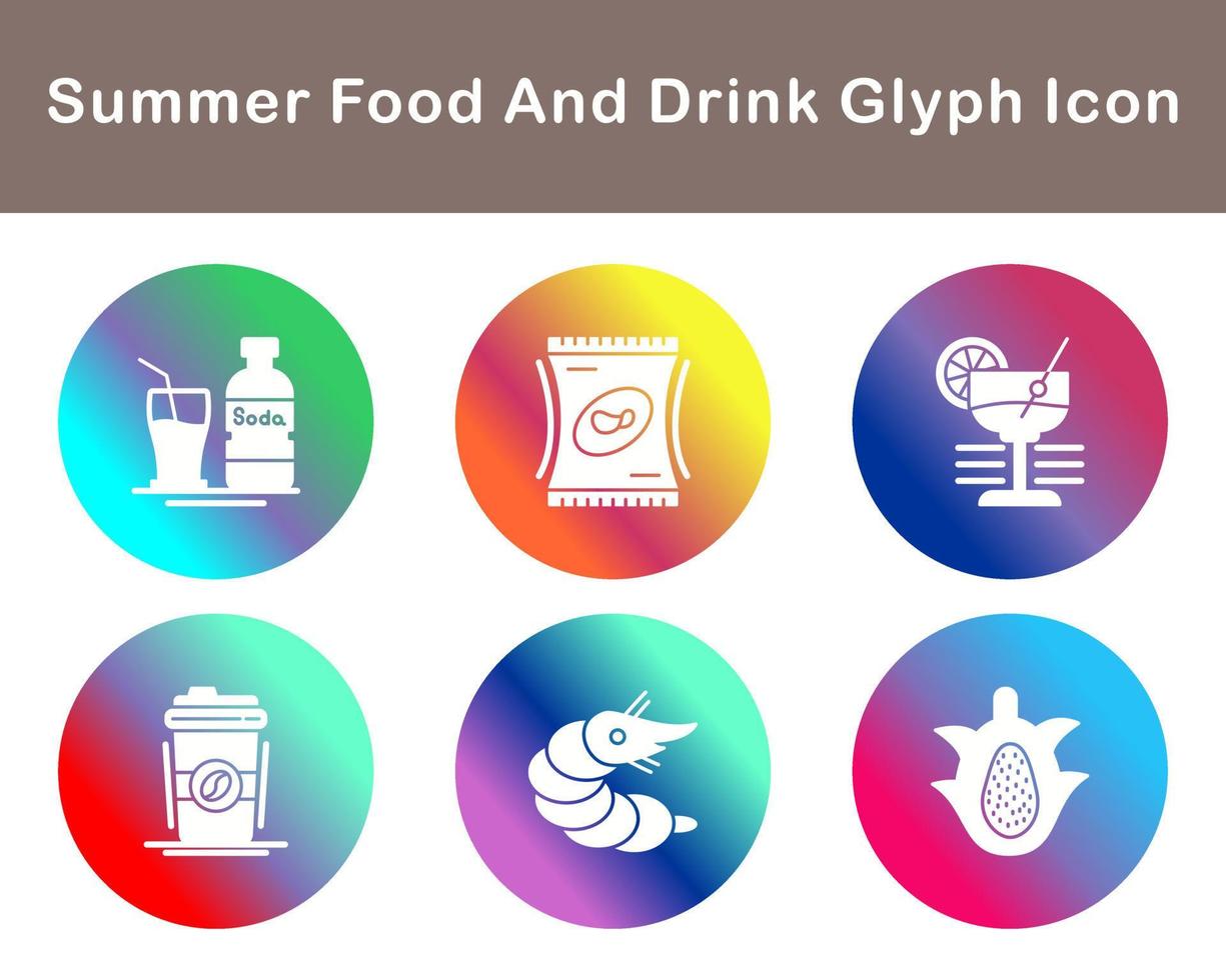 Summer Food And Drink Vector Icon Set