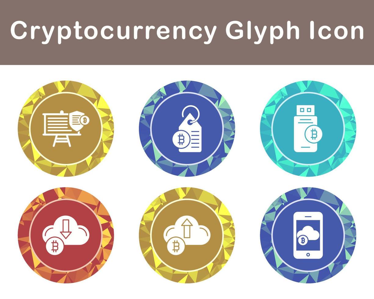 bitcoin y criptomoneda vector icono conjunto