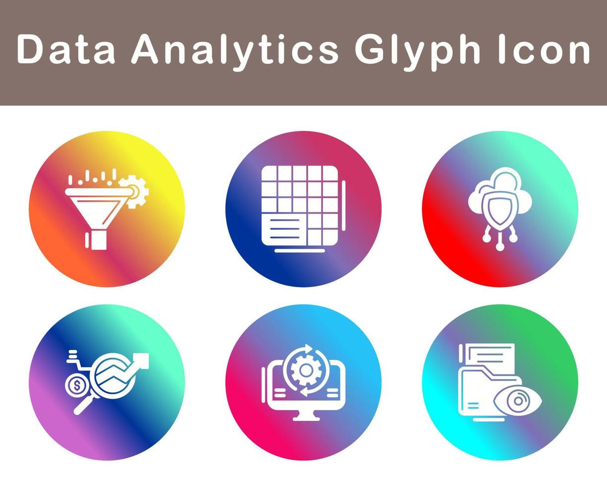 datos analítica vector icono conjunto