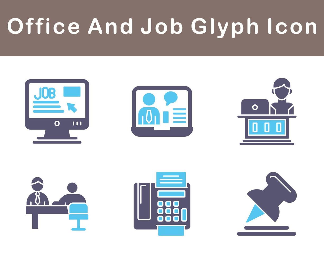 Work Office And Job Vector Icon Set