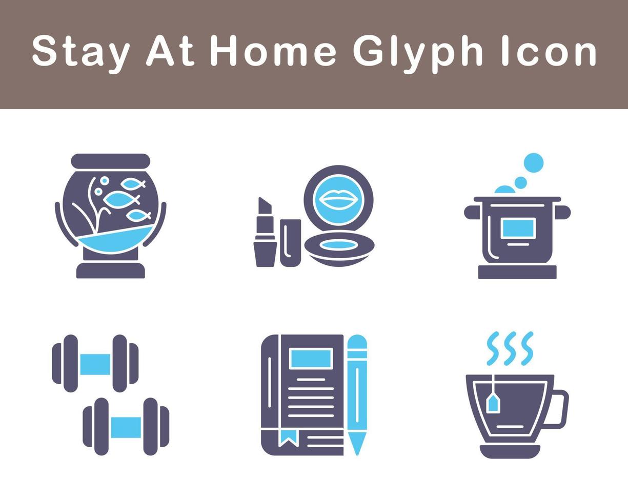 Stay At Home Vector Icon Set