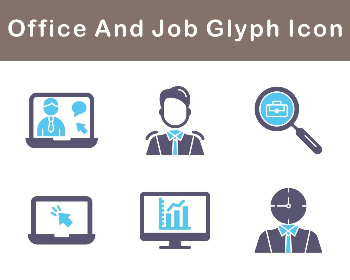 Work Office And Job Vector Icon Set