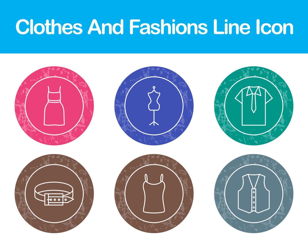 Clothes And Fashions Vector Icon Set