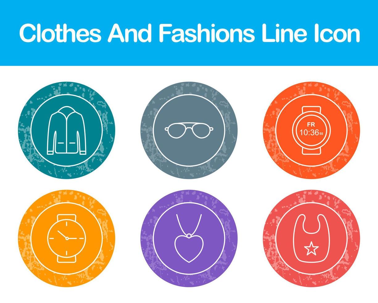 Clothes And Fashions Vector Icon Set