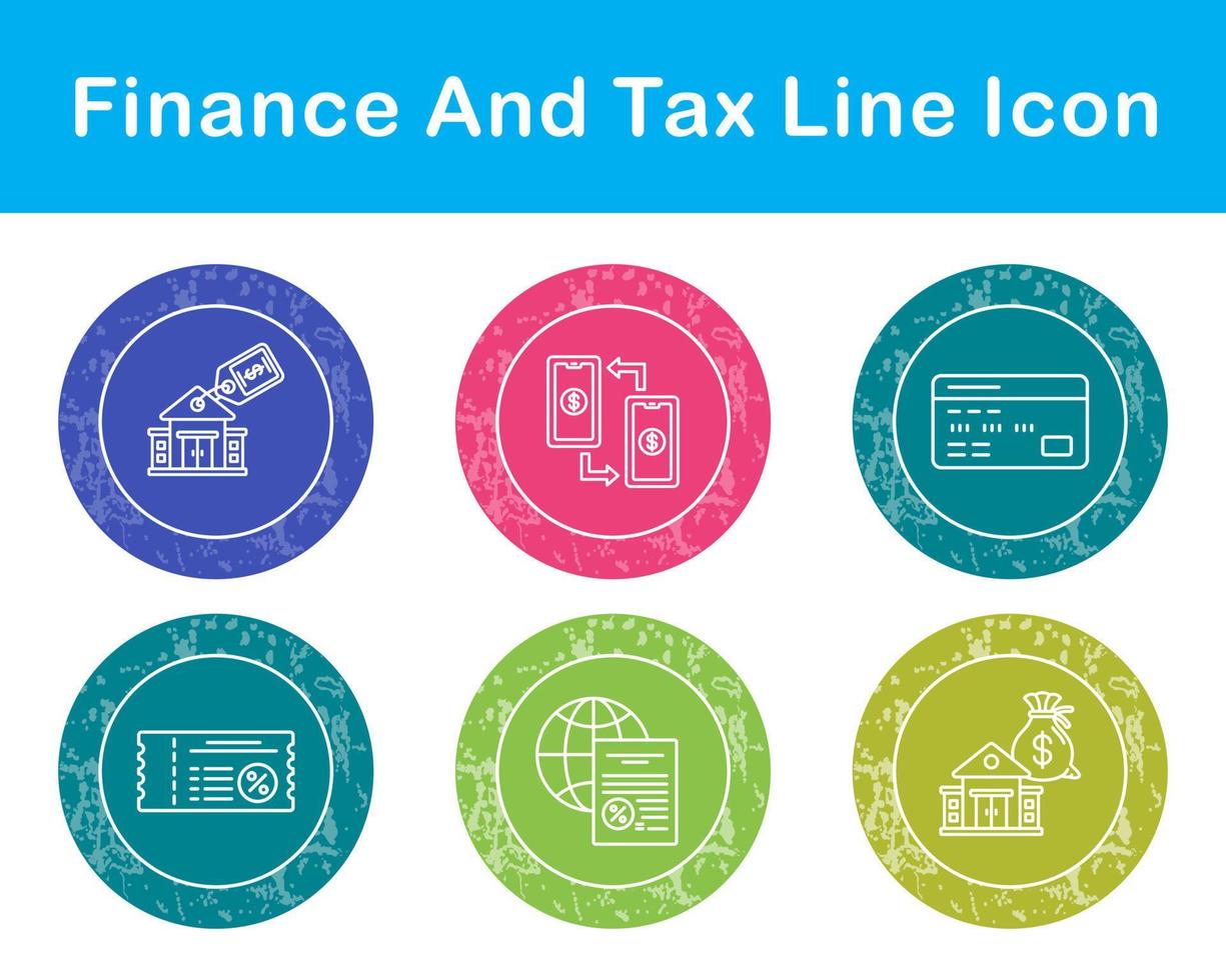 Finanzas y impuesto vector icono conjunto