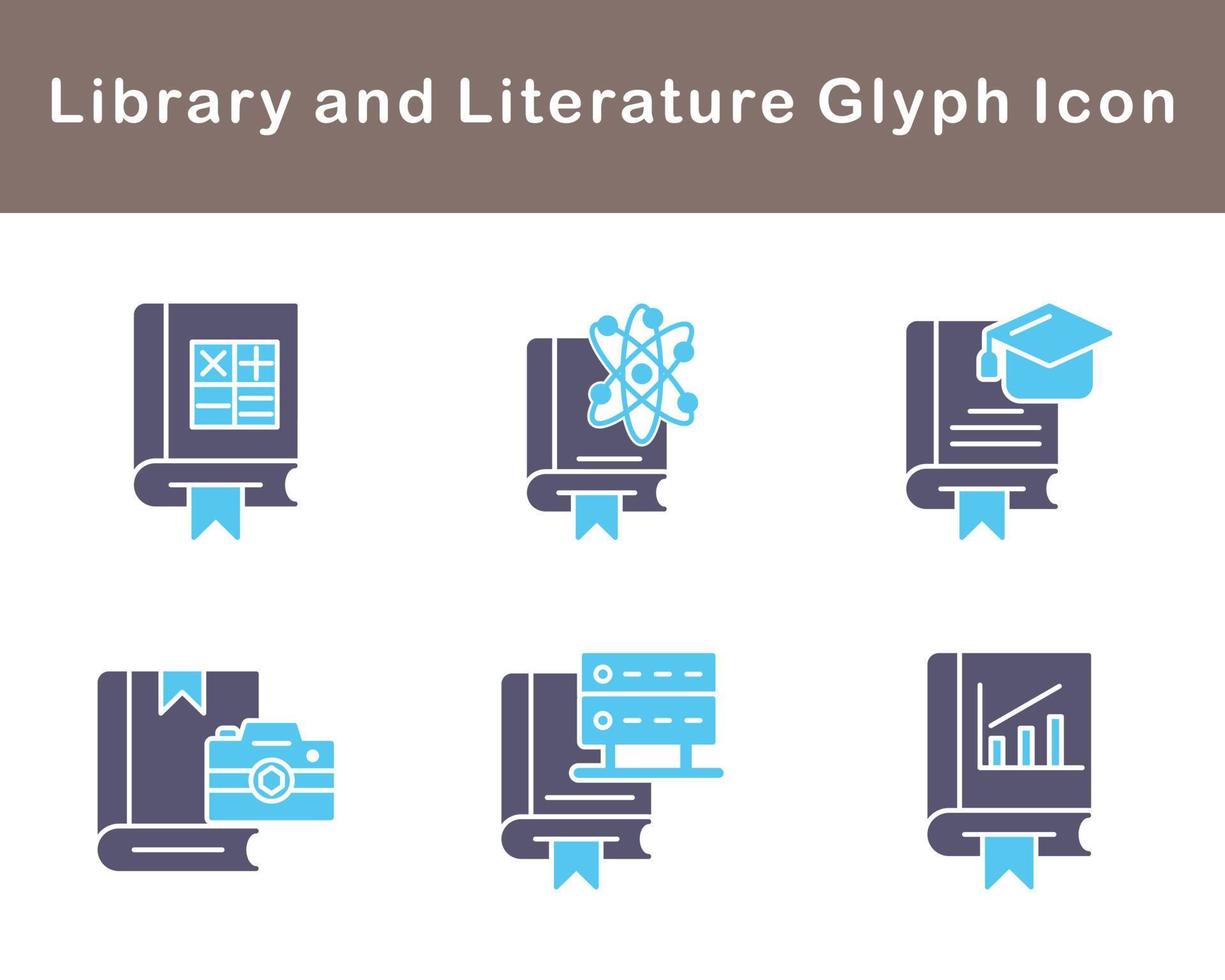 Library And Literature Vector Icon Set