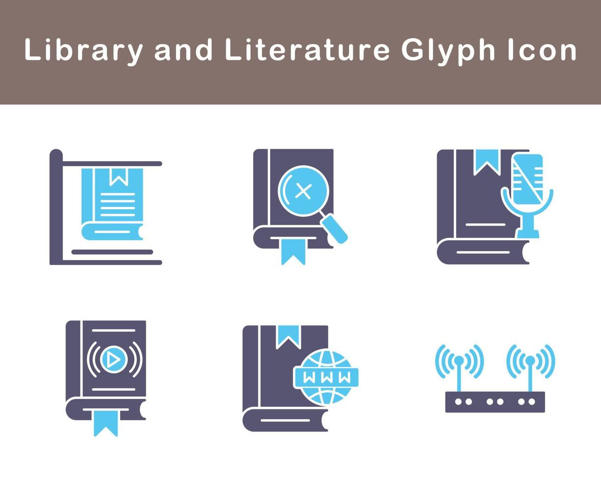 Library And Literature Vector Icon Set