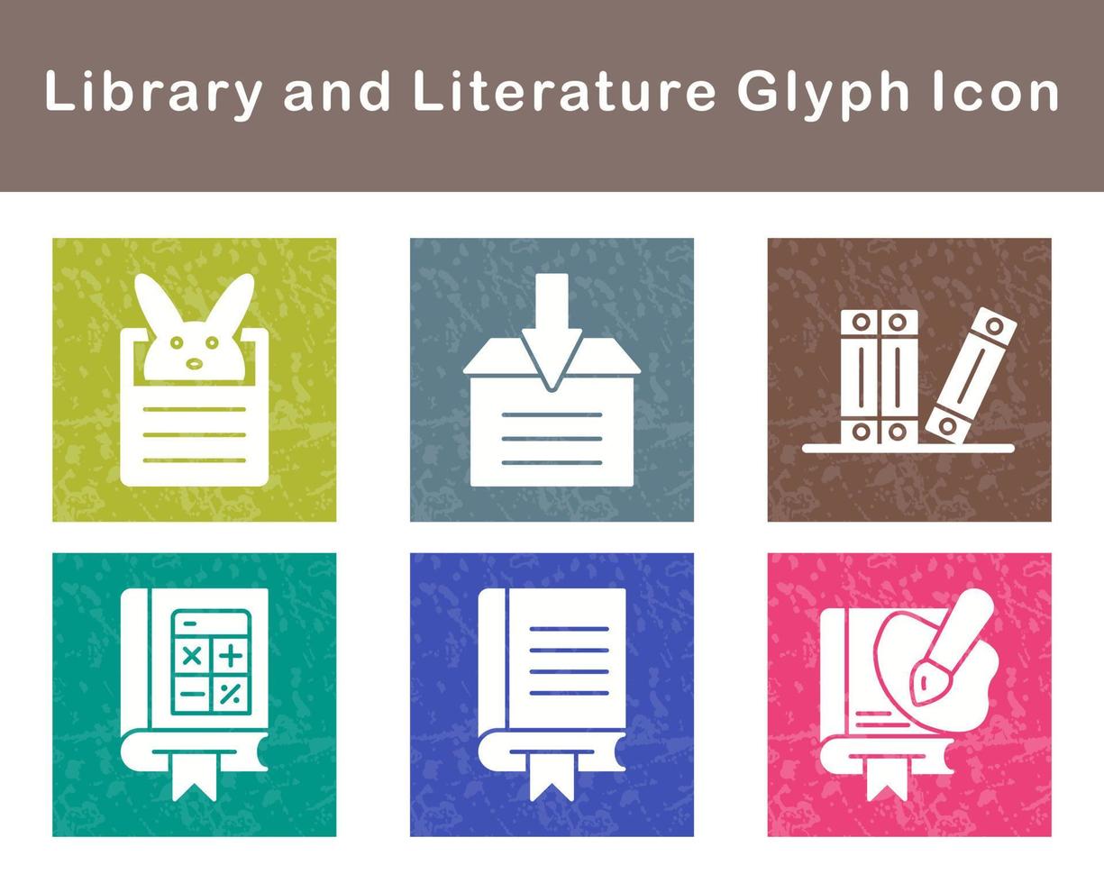 Library And Literature Vector Icon Set