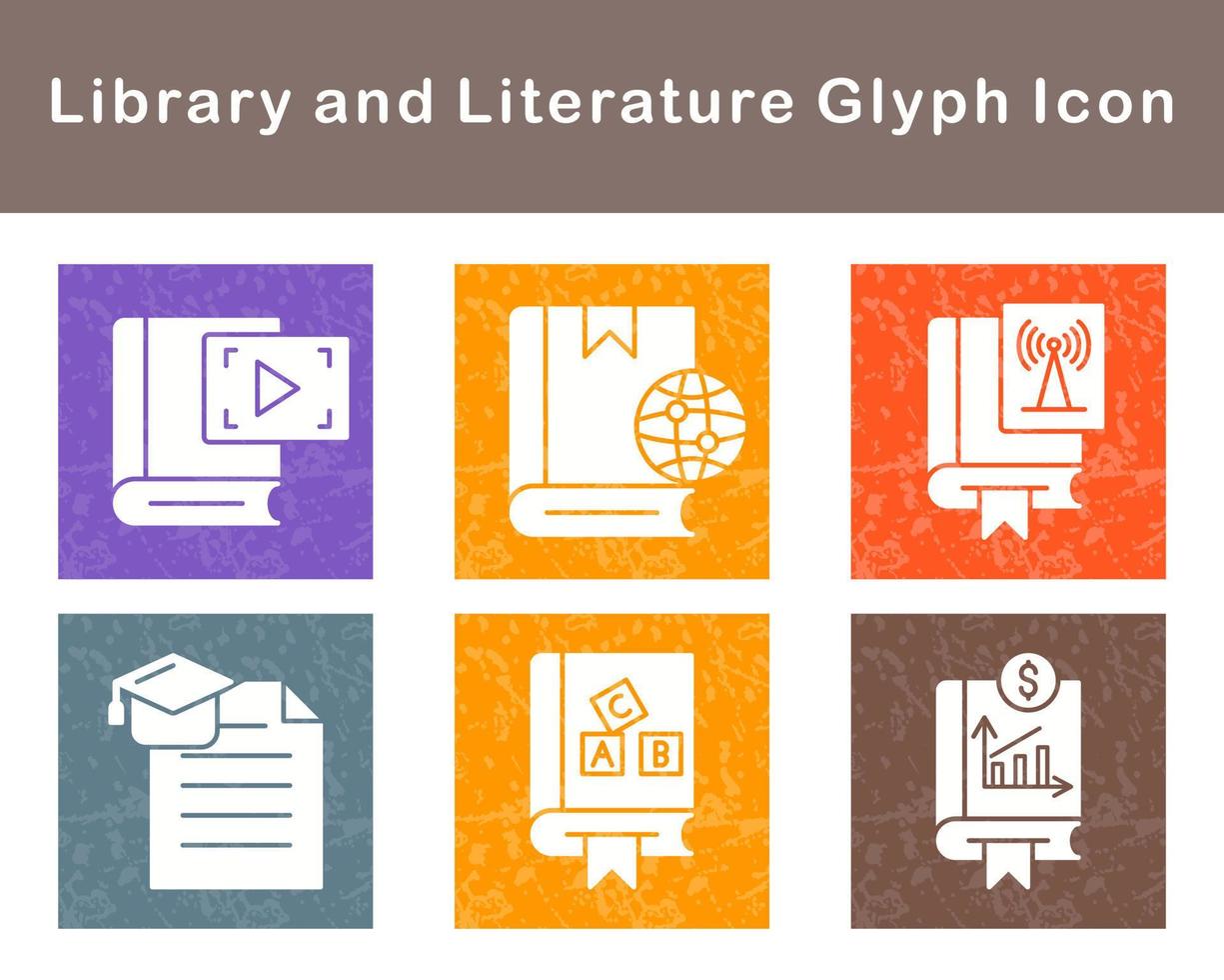 Library And Literature Vector Icon Set