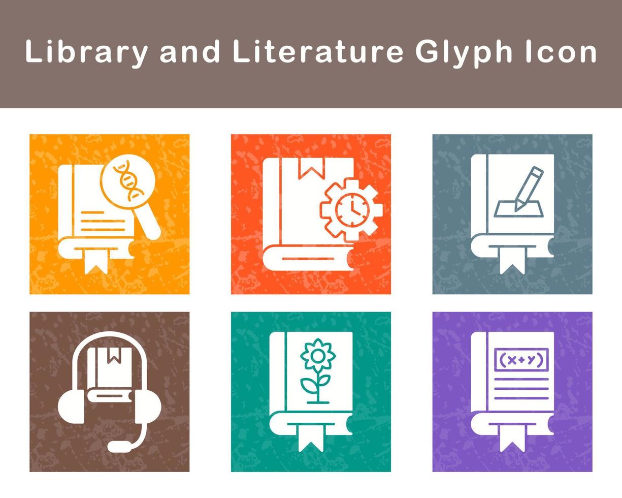 Library And Literature Vector Icon Set