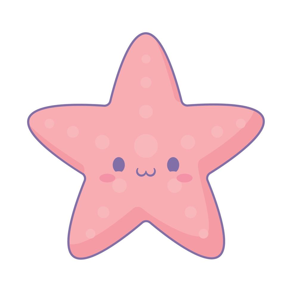 pink starfish design vector