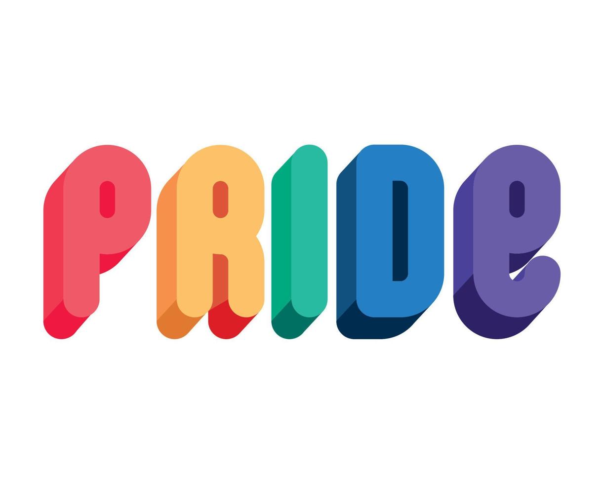 colored pride lettering vector