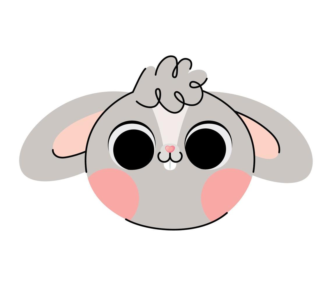 gray bunny illustration vector