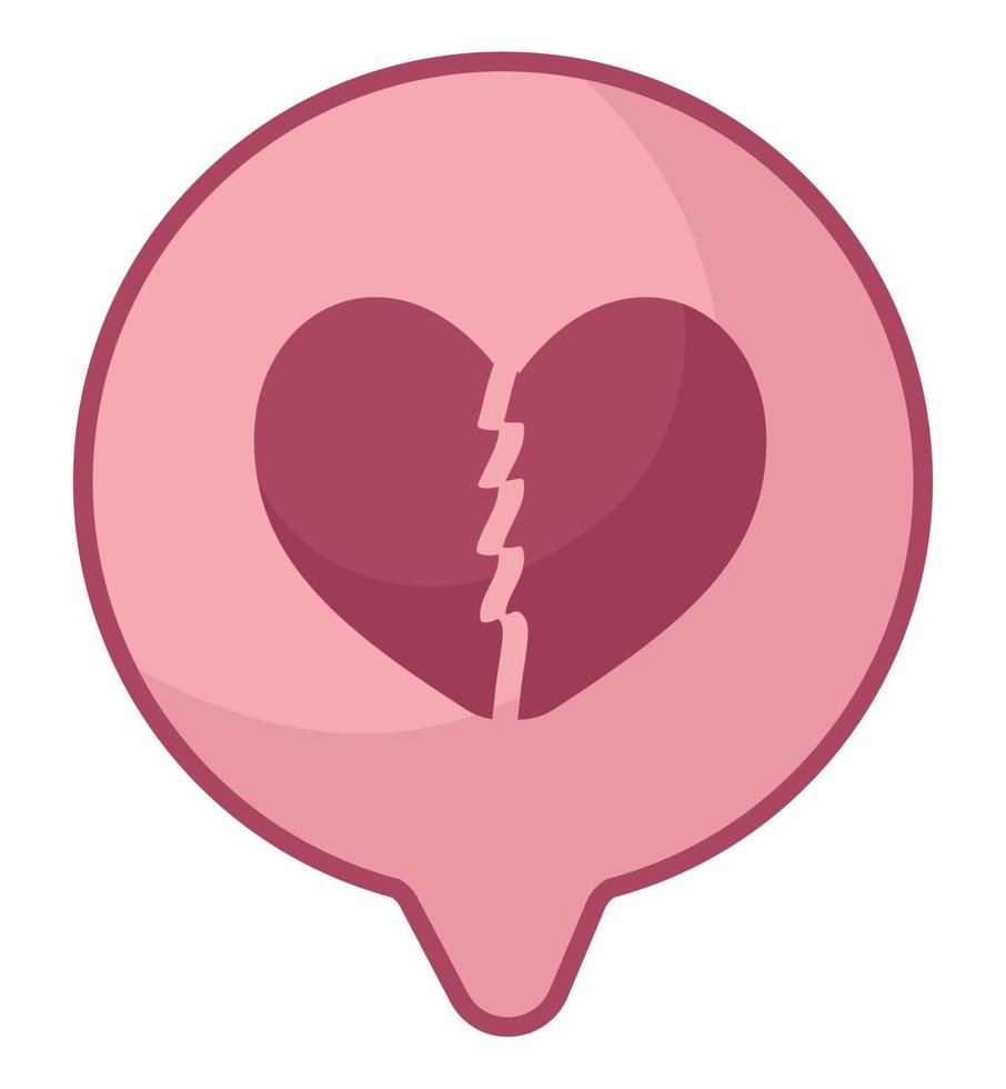 talk bubble with broken heart vector