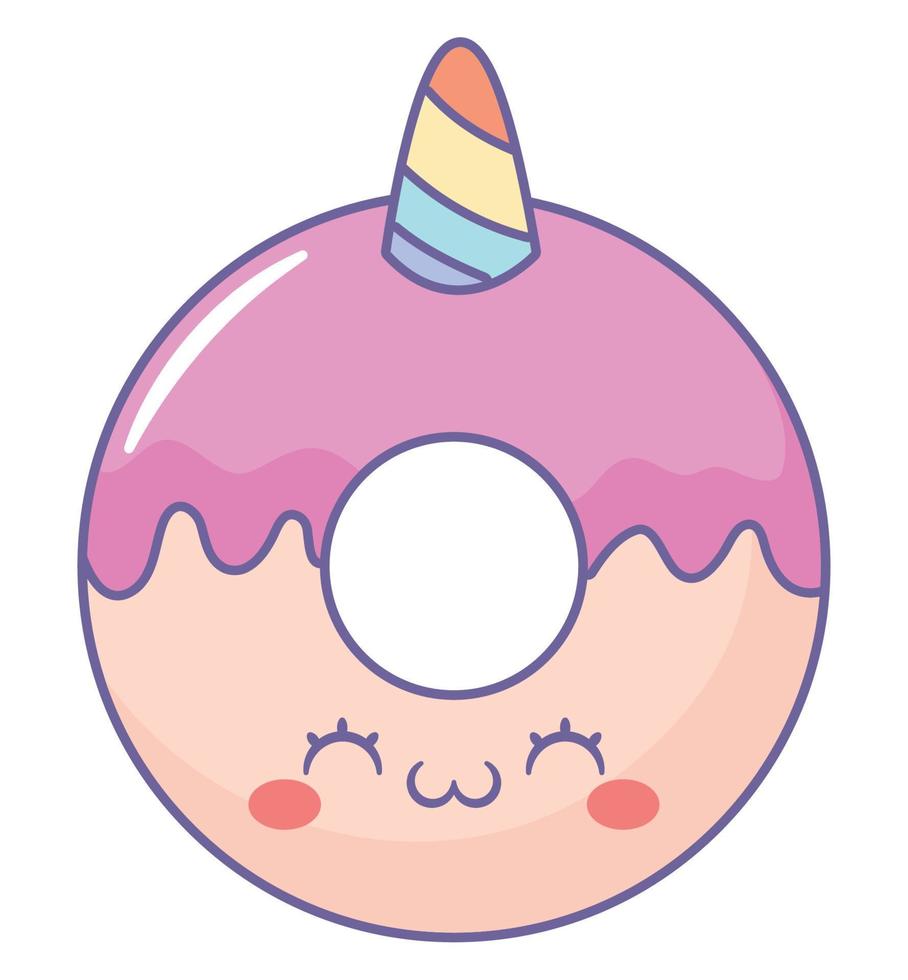 unicorn donut design vector