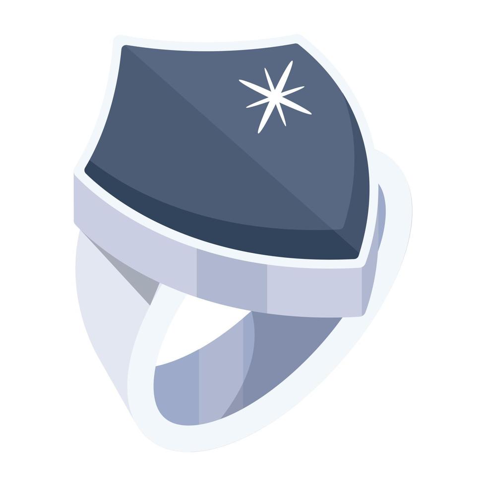 Trendy Shield Ring vector