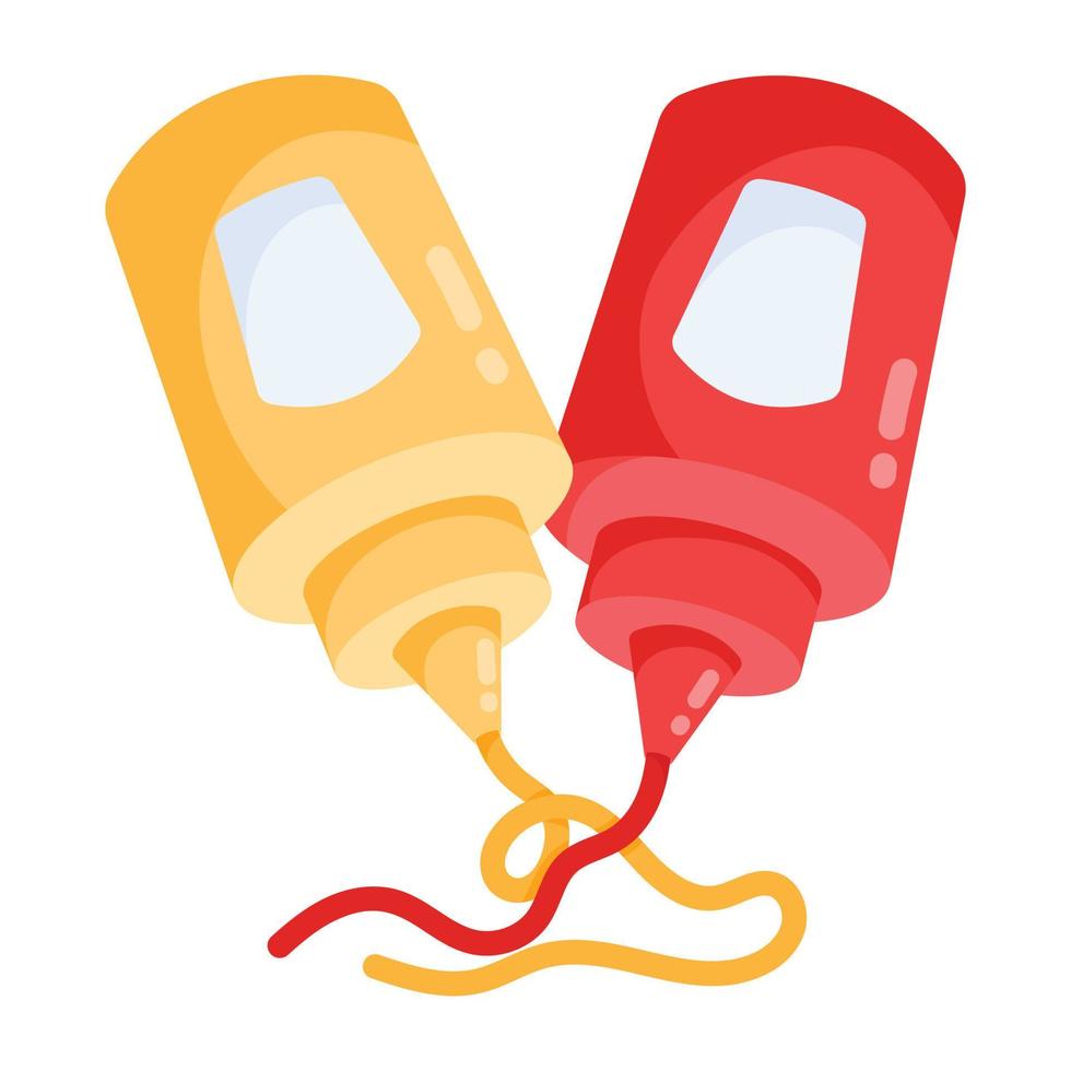 Trendy Ketchup Bottles vector