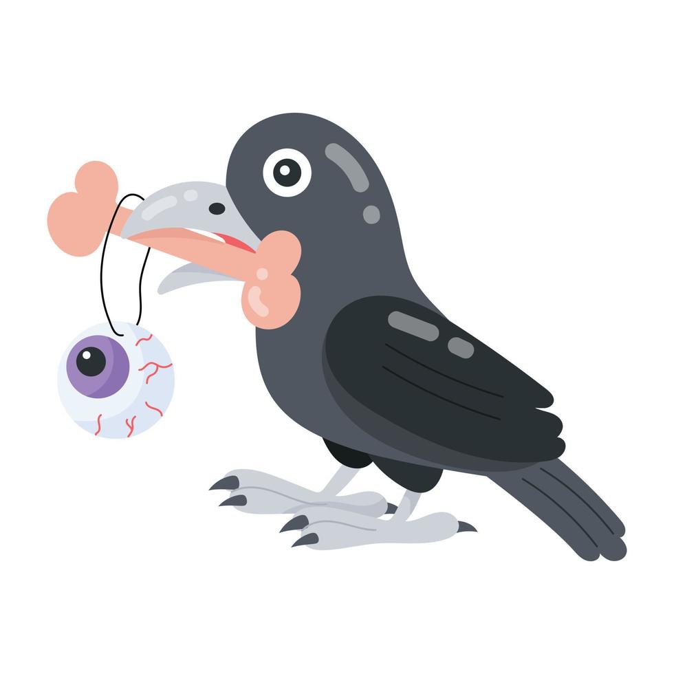 Trendy Halloween Crow vector