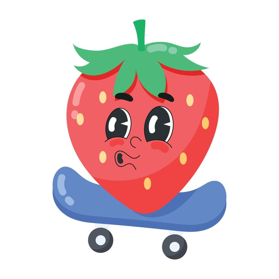 Trendy Strawberry Emoji vector