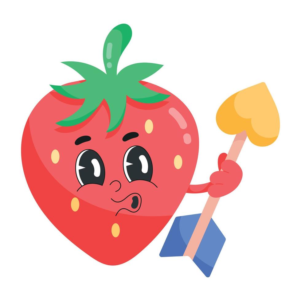 Trendy Cute Strawberry vector