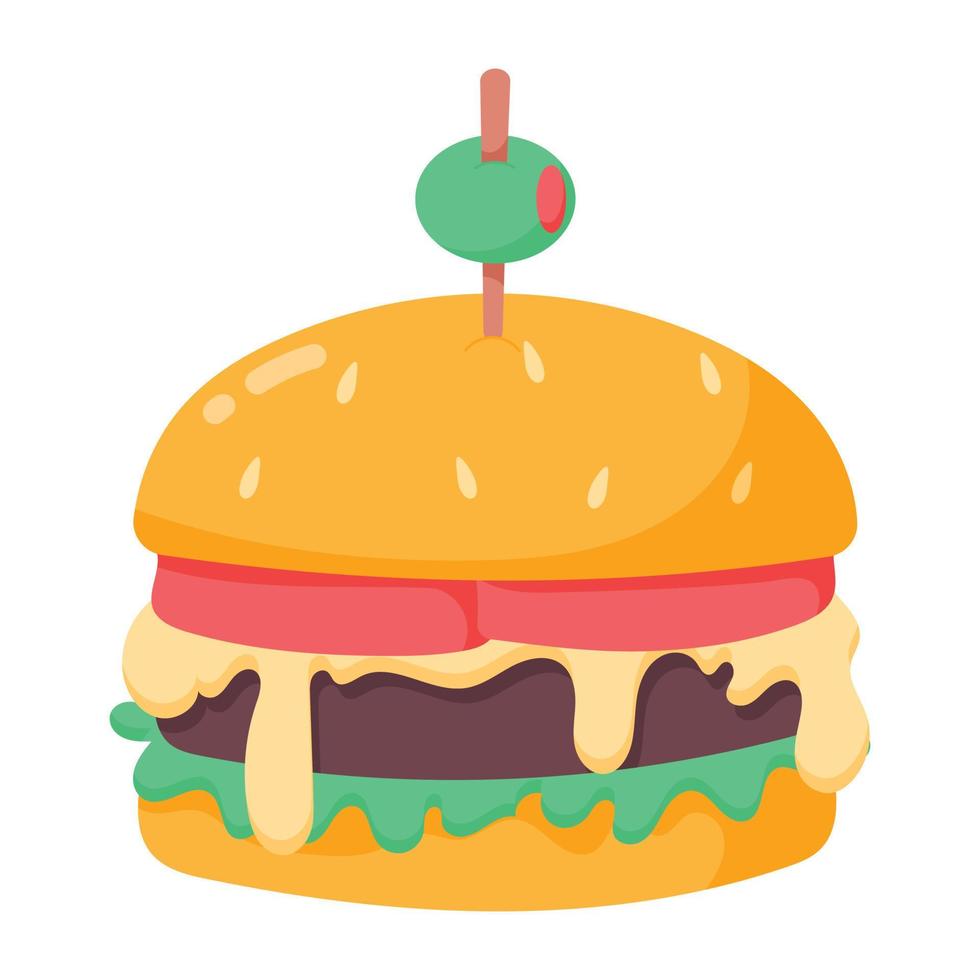 Trendy Cheesy Burger vector
