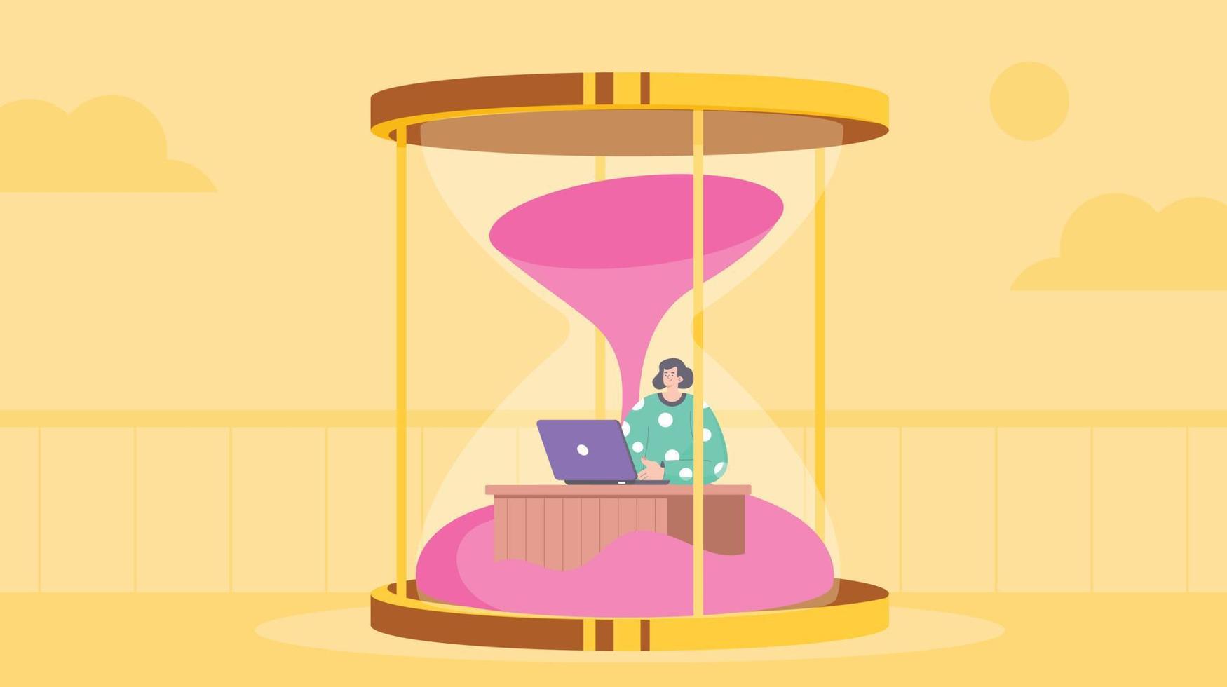 Trendy Working Hour vector