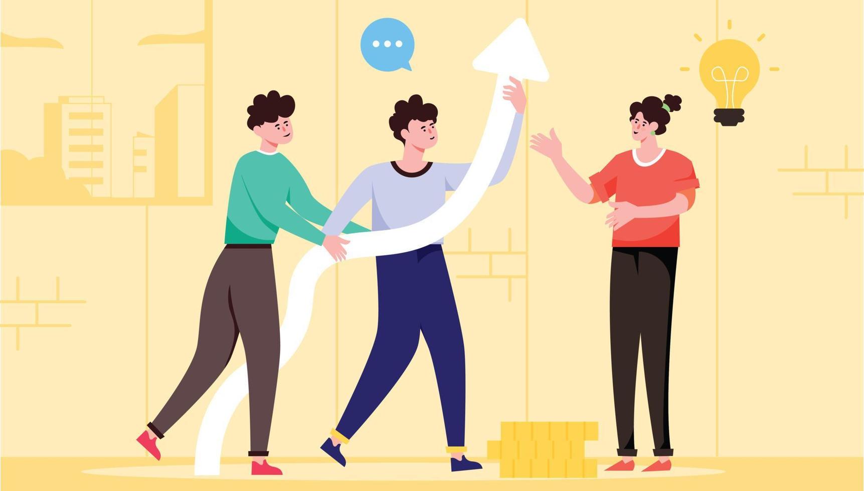 Trendy Team Growth vector