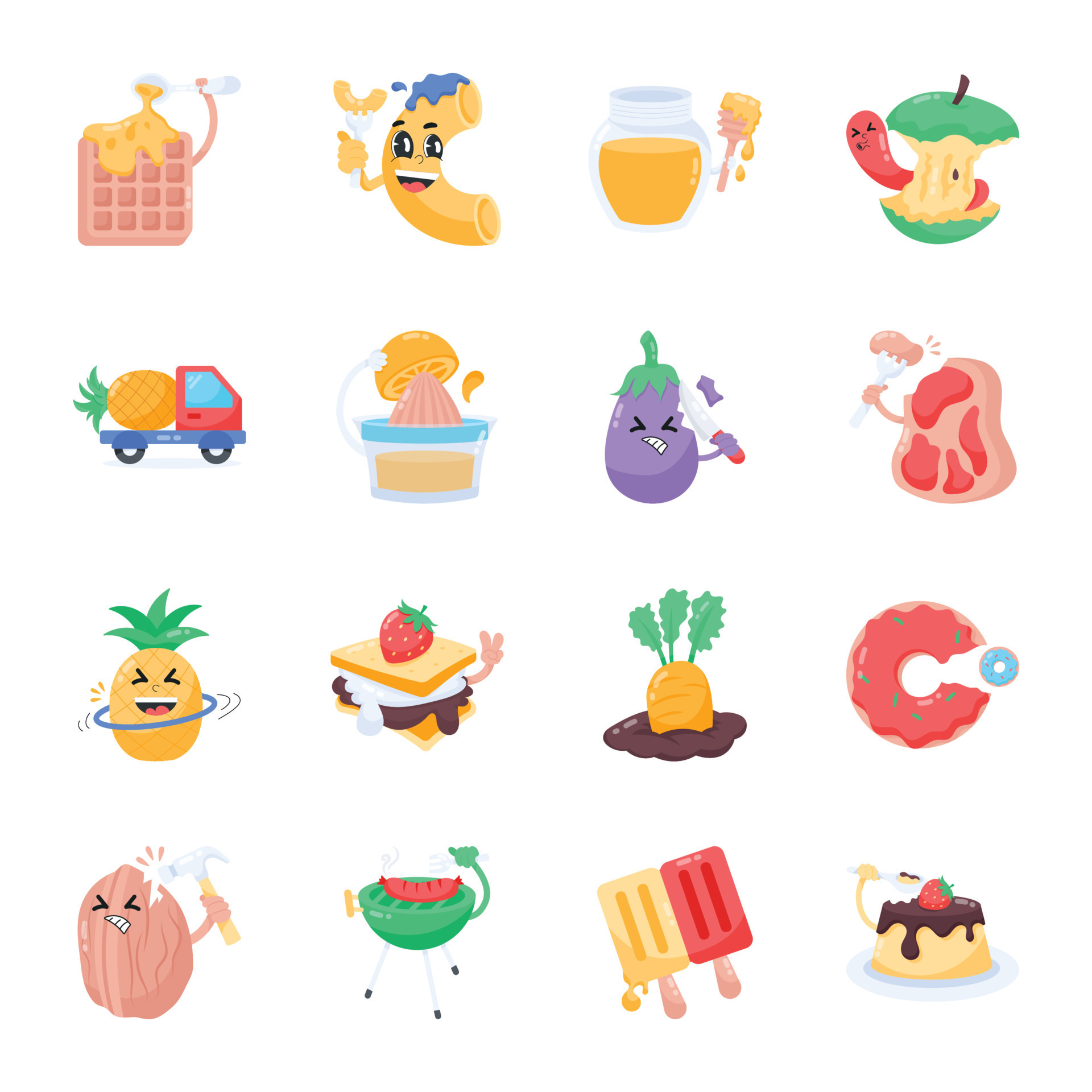 Pack of Nutrition Flat Stickers 21395340 Vector Art at Vecteezy