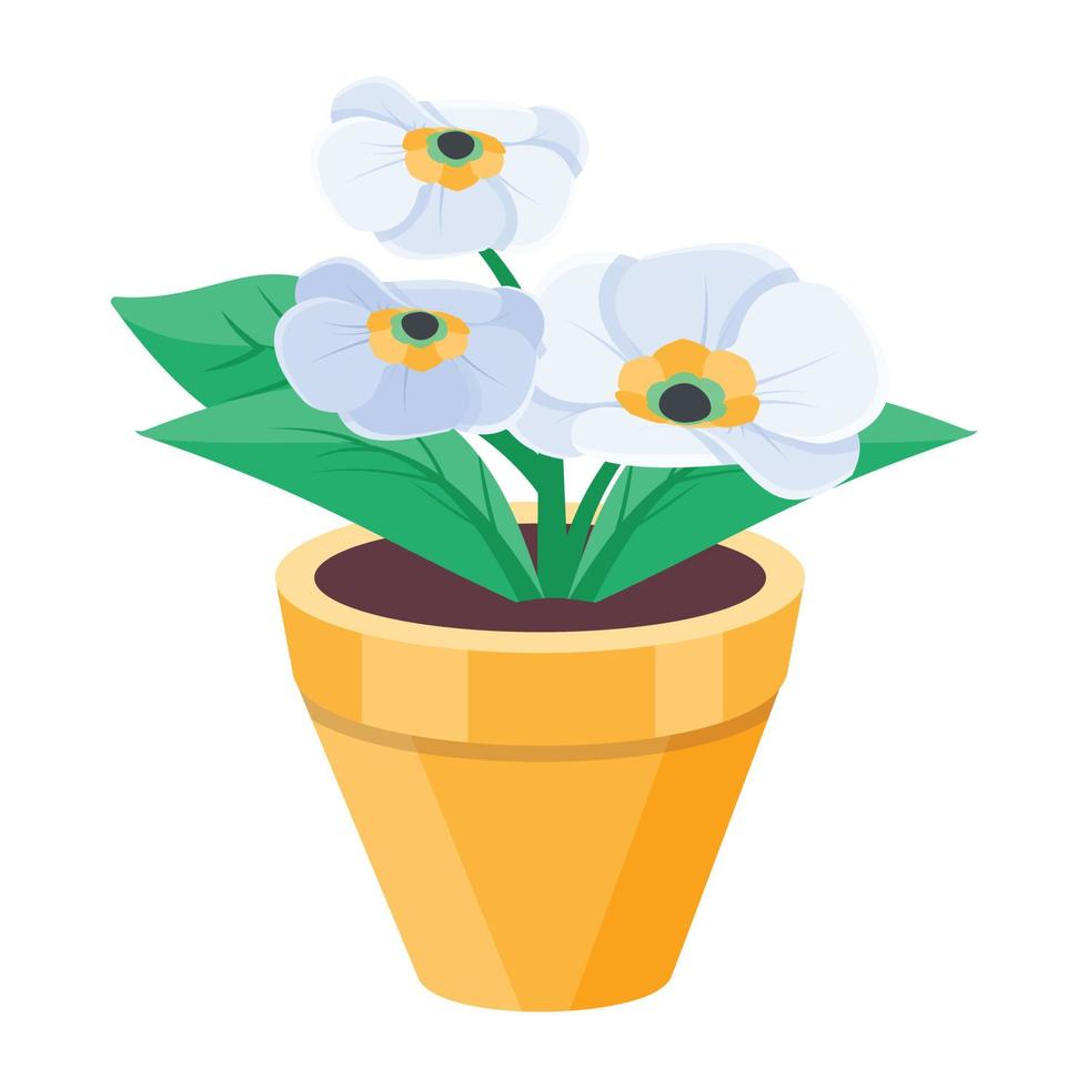 Trendy White Primrose vector