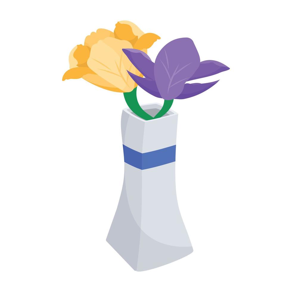 Trendy Flower Vase vector