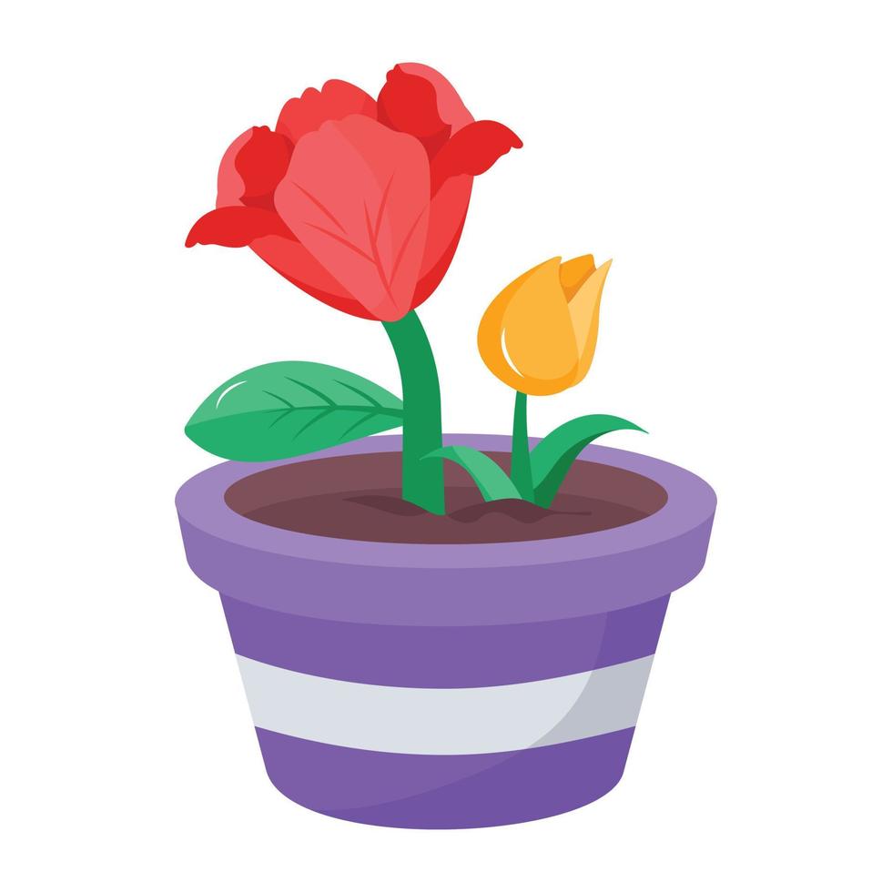Trendy Tulips Pot vector