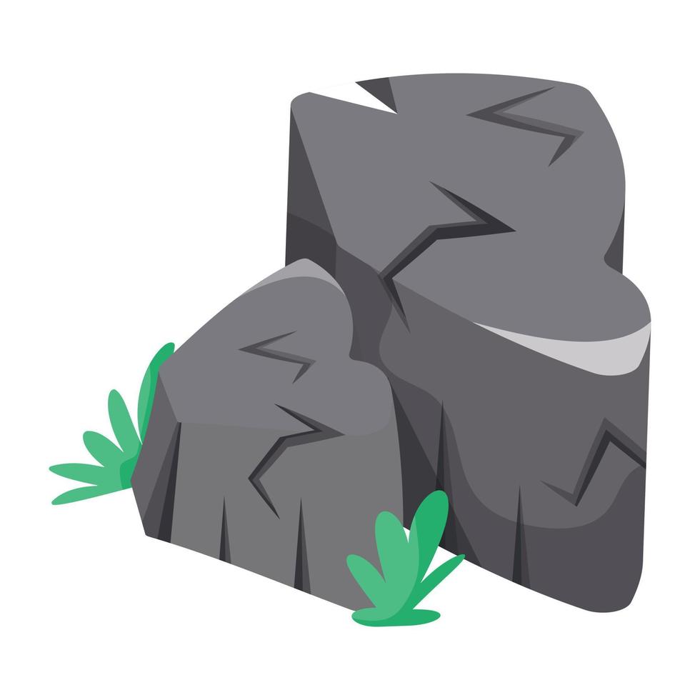 Trendy Boulder Rock vector