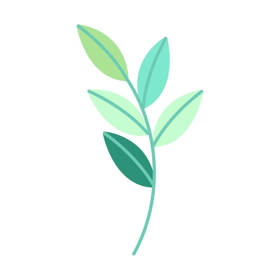 cute green branch vector