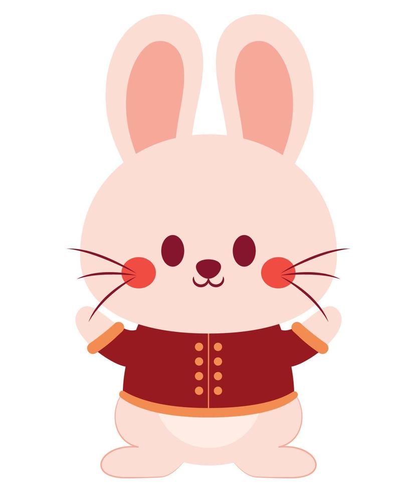 cute chinese rabbit vector