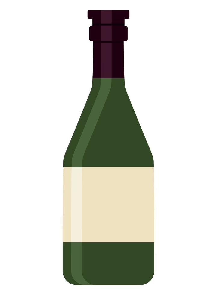 botella de vino verde vector