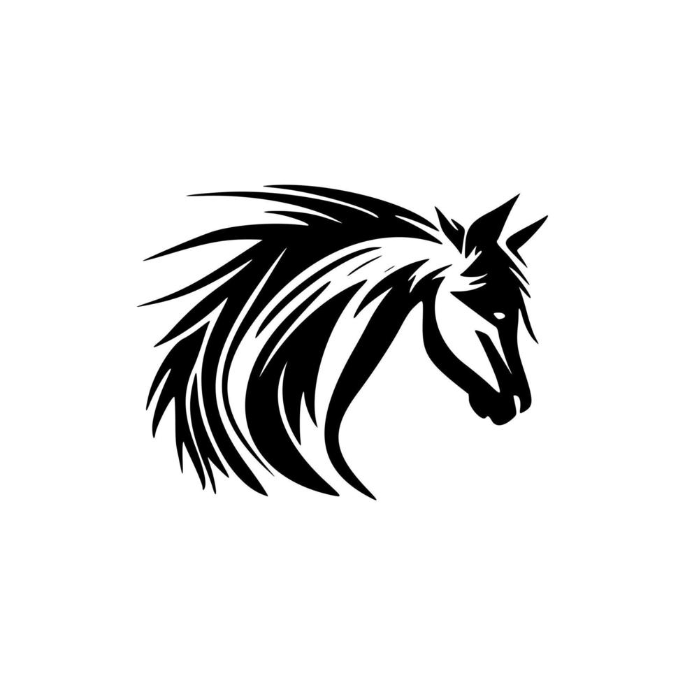 logo de un caballo en negro y blanco vectores