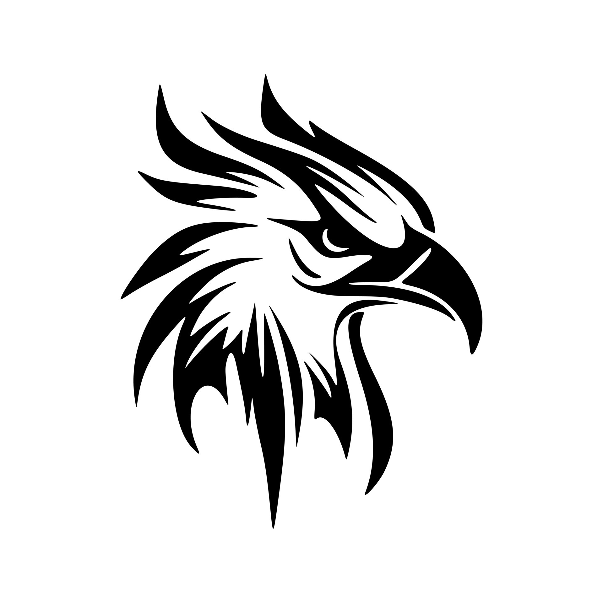 Black and white eagle logo presented as a vector graphic. 21395816