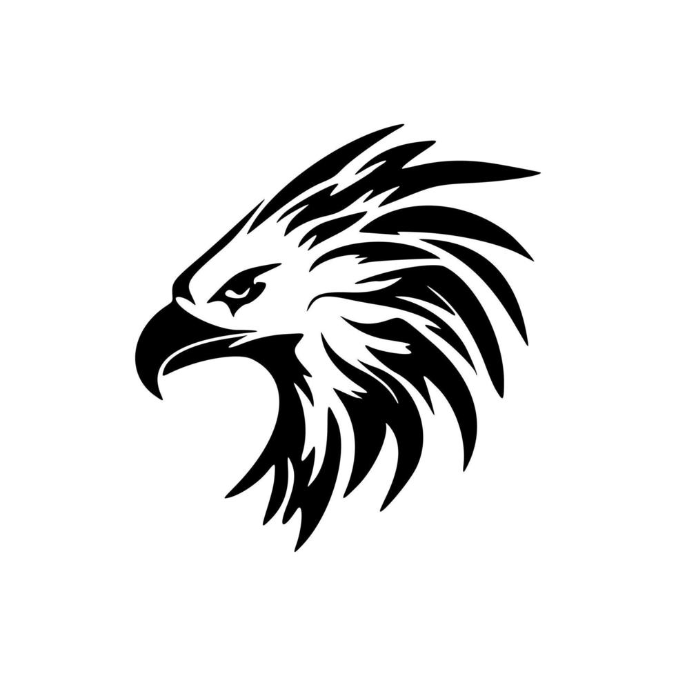 un negro y blanco águila logo, representado con un vector gráfico.