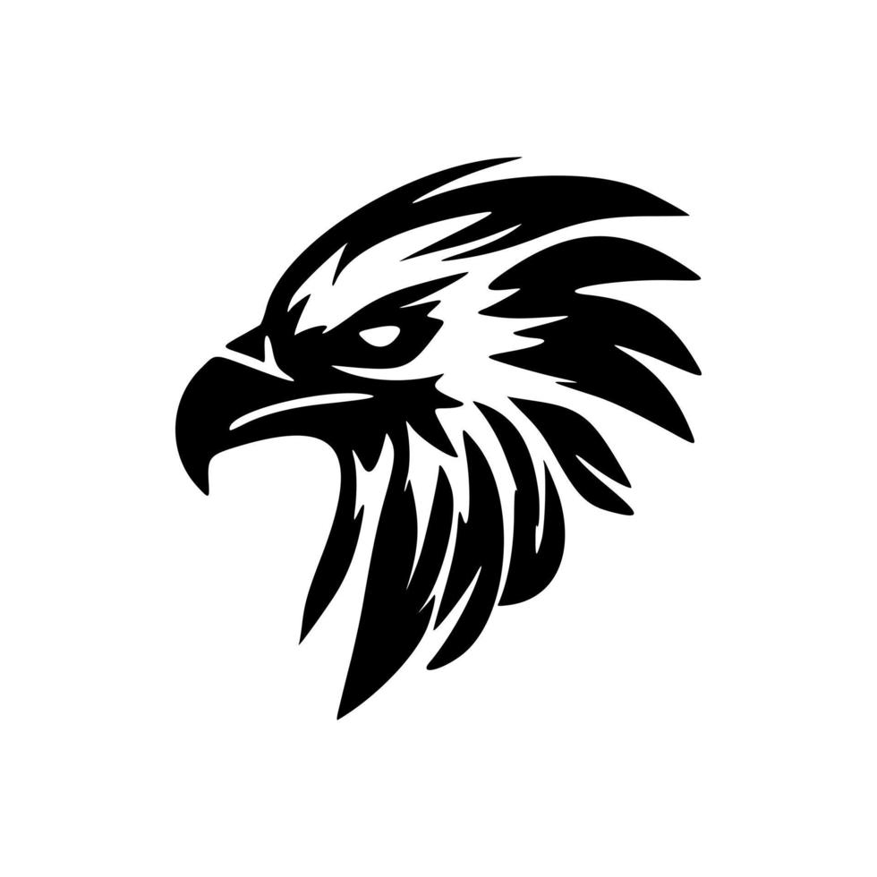 Logo of an eagle in black and white with a vector design