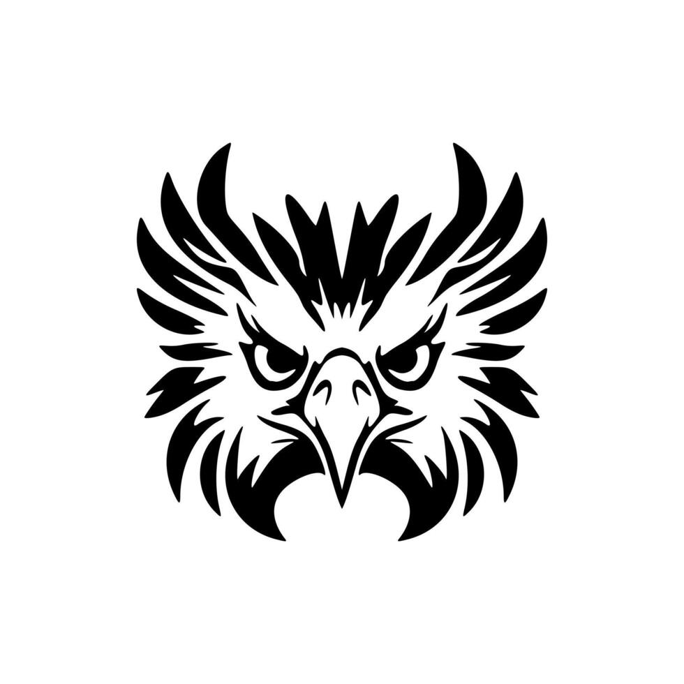 An eagle logo with a black and white vector design.