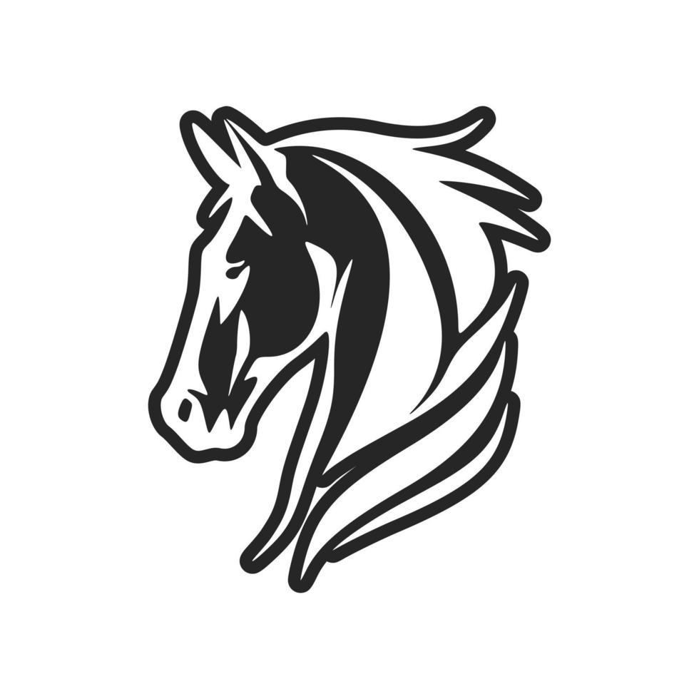 Vector illustration of a black and white horse logo.