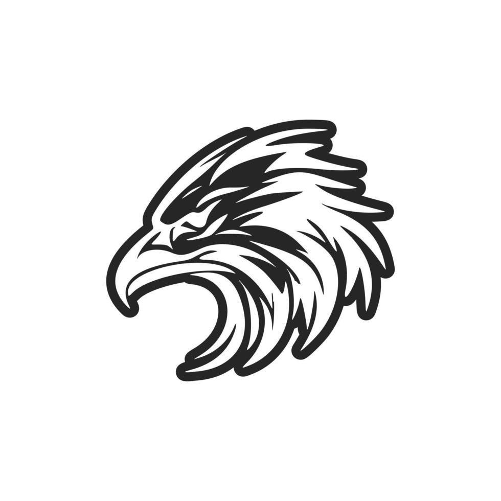 A logo of an eagle in both black and white colors. vector