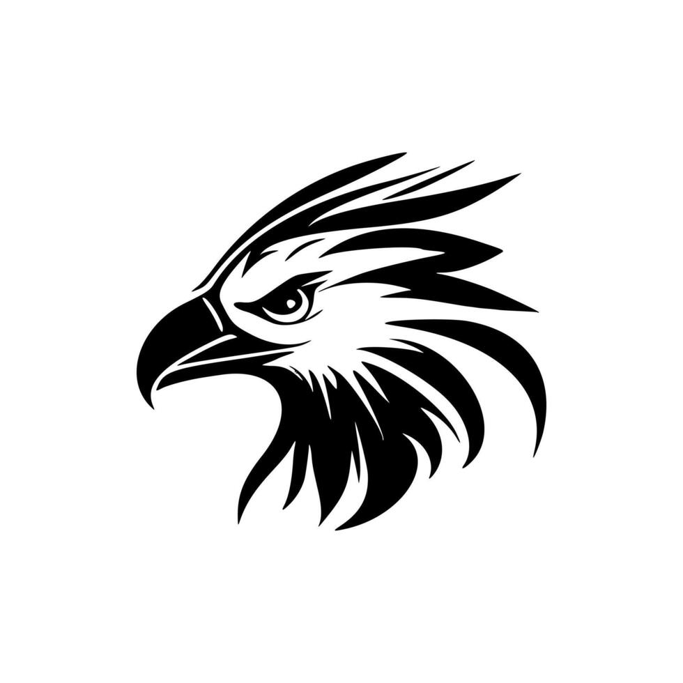 Black and white logo in the shape of an eagle. vector