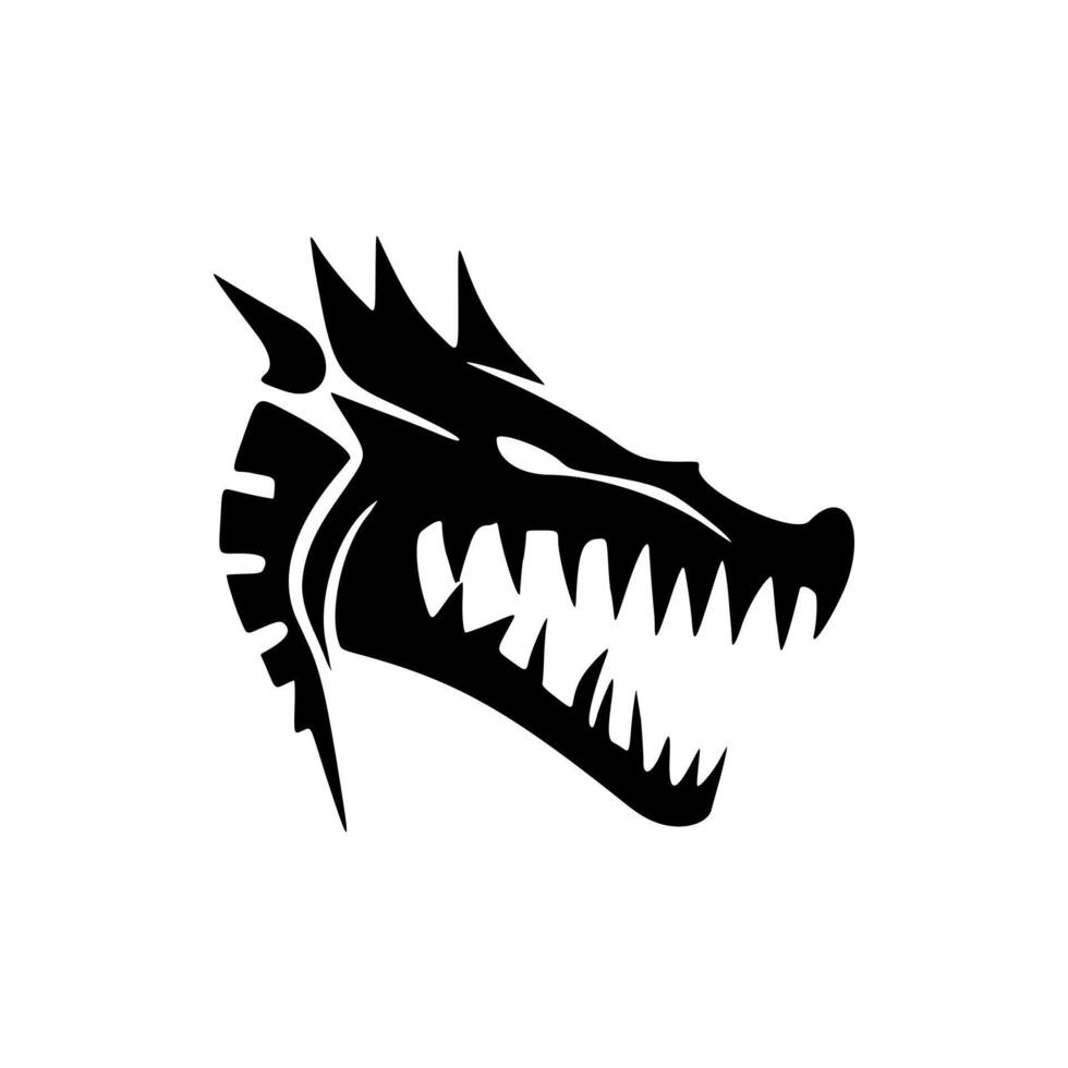 Logo for a crocodile with black and white vector design.