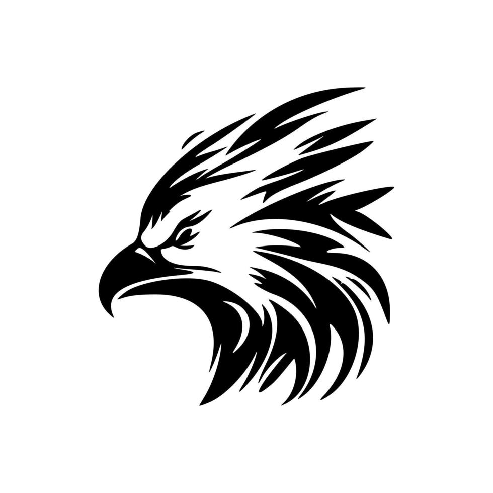 Logo featuring an eagle in black and white vector format