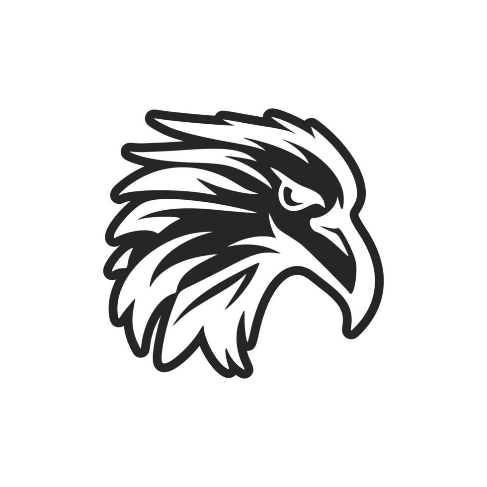 An eagle symbol featuring black and white colors as a logo. vector