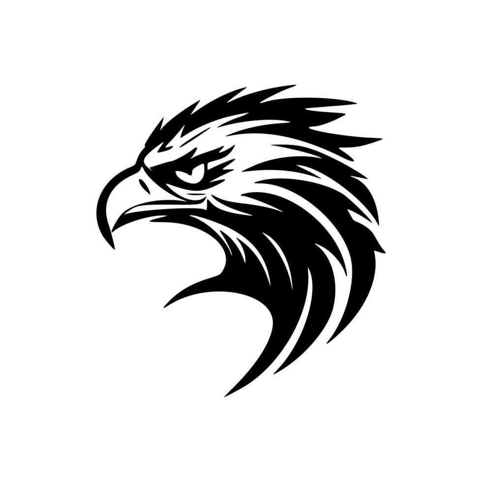 logo en el estilo de un águila, con negro y blanco colores vector