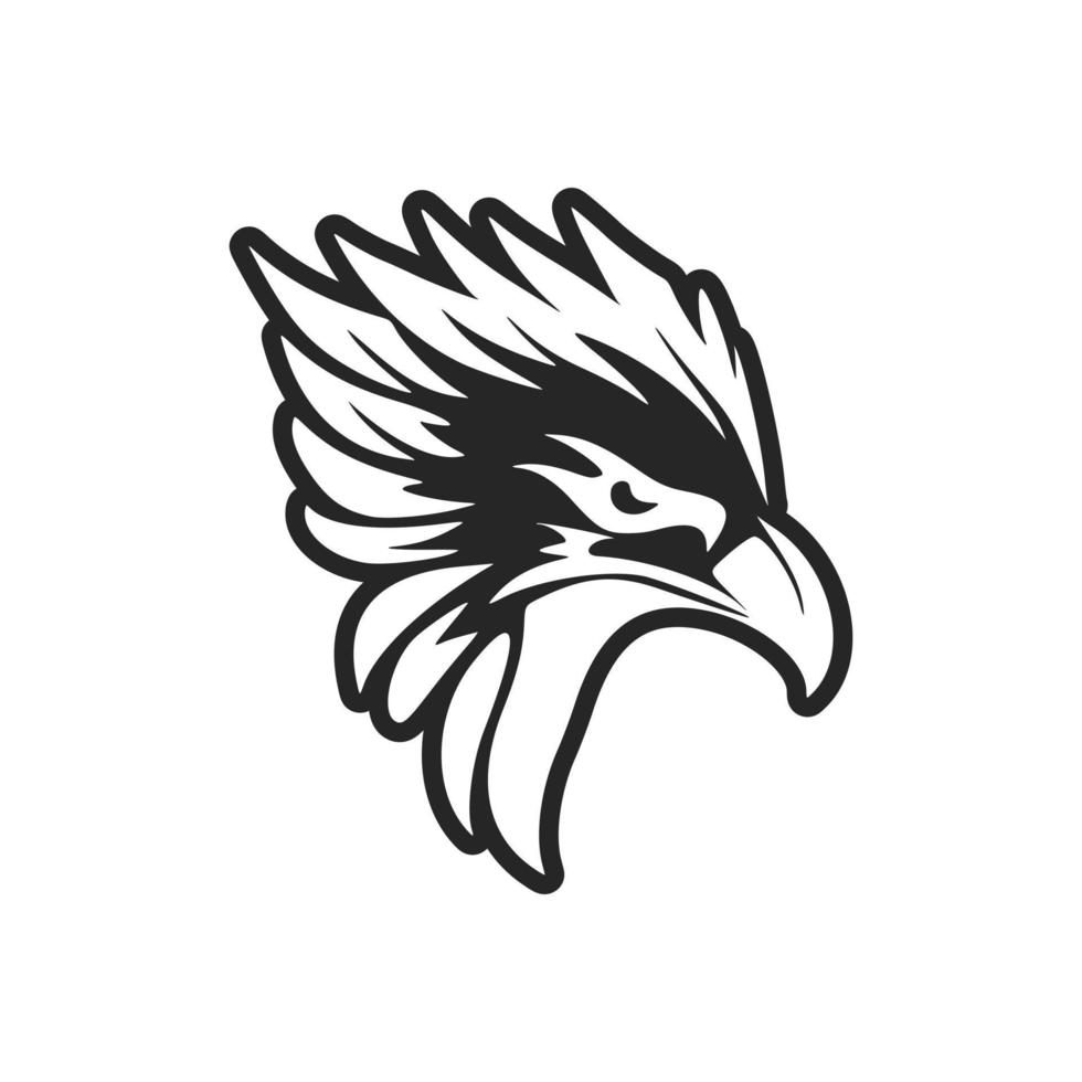 A black and white vector logo of an eagle.