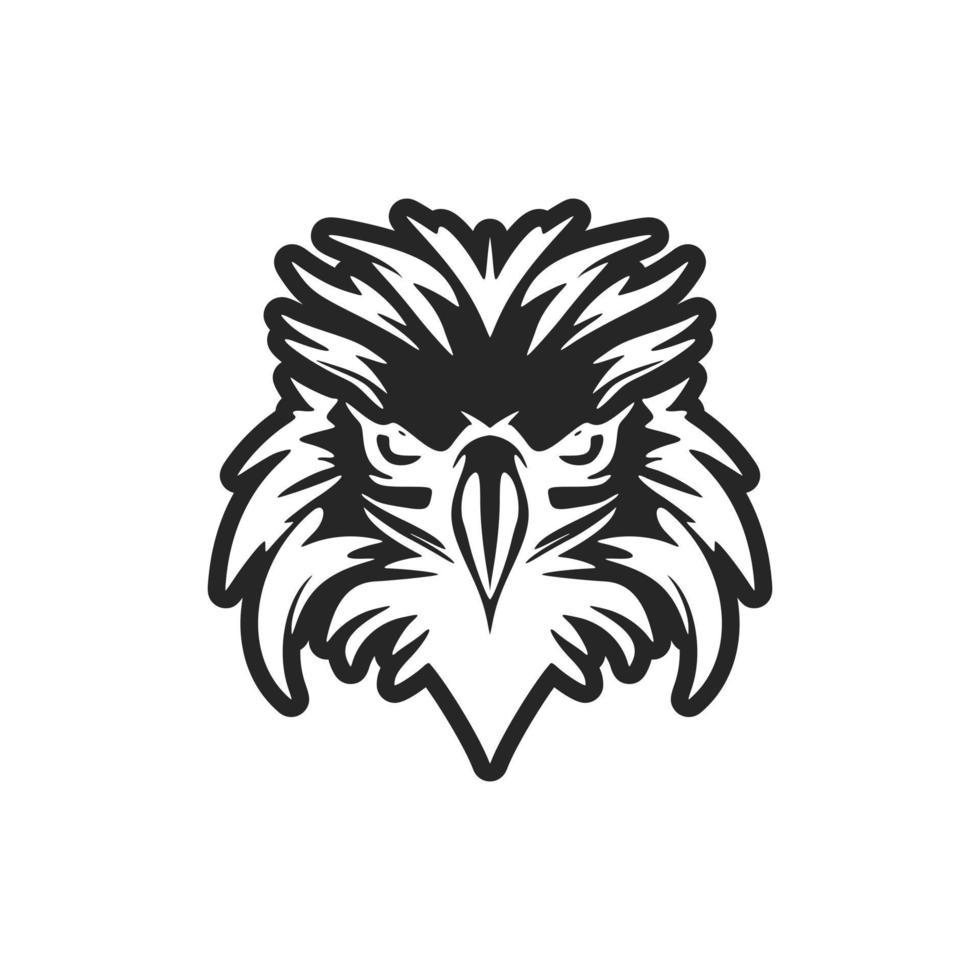 Logo of an eagle with black and white colors. vector